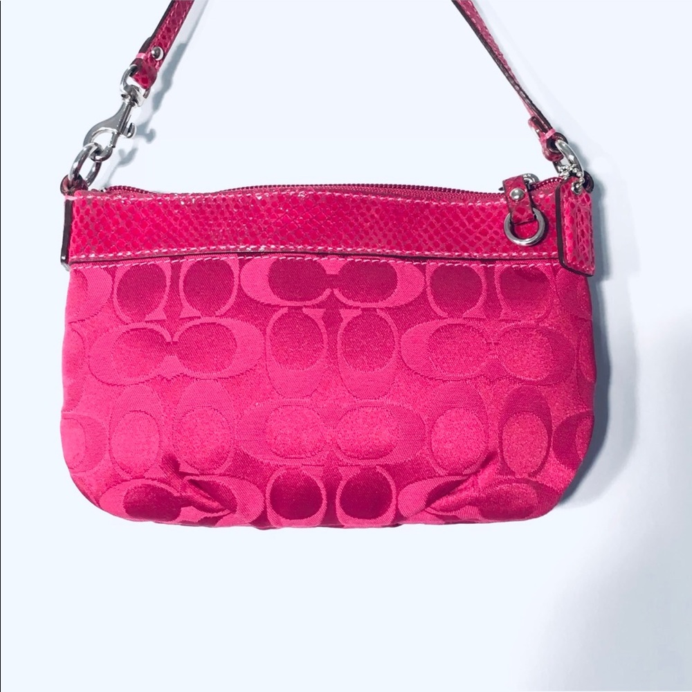 Coach Red Signature Wristlet - Picture 3 of 8